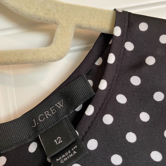 JCrew Polka Dot Blouse with flounce sleeve (black and white) size 12 - Picture 3 of 3